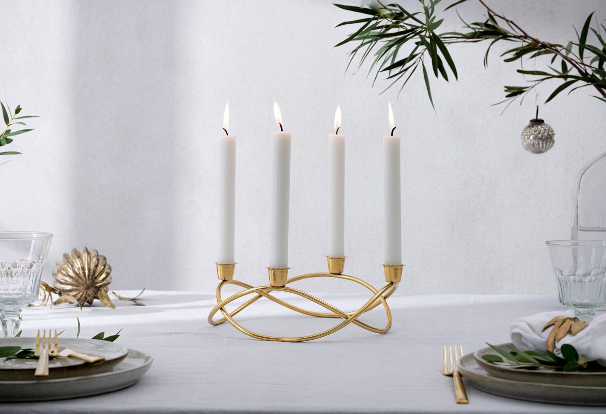 Candelabra by a window, Christmas feeling.