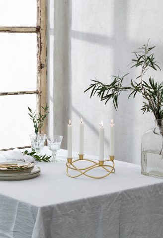 Candelabra by a window, Christmas feeling.