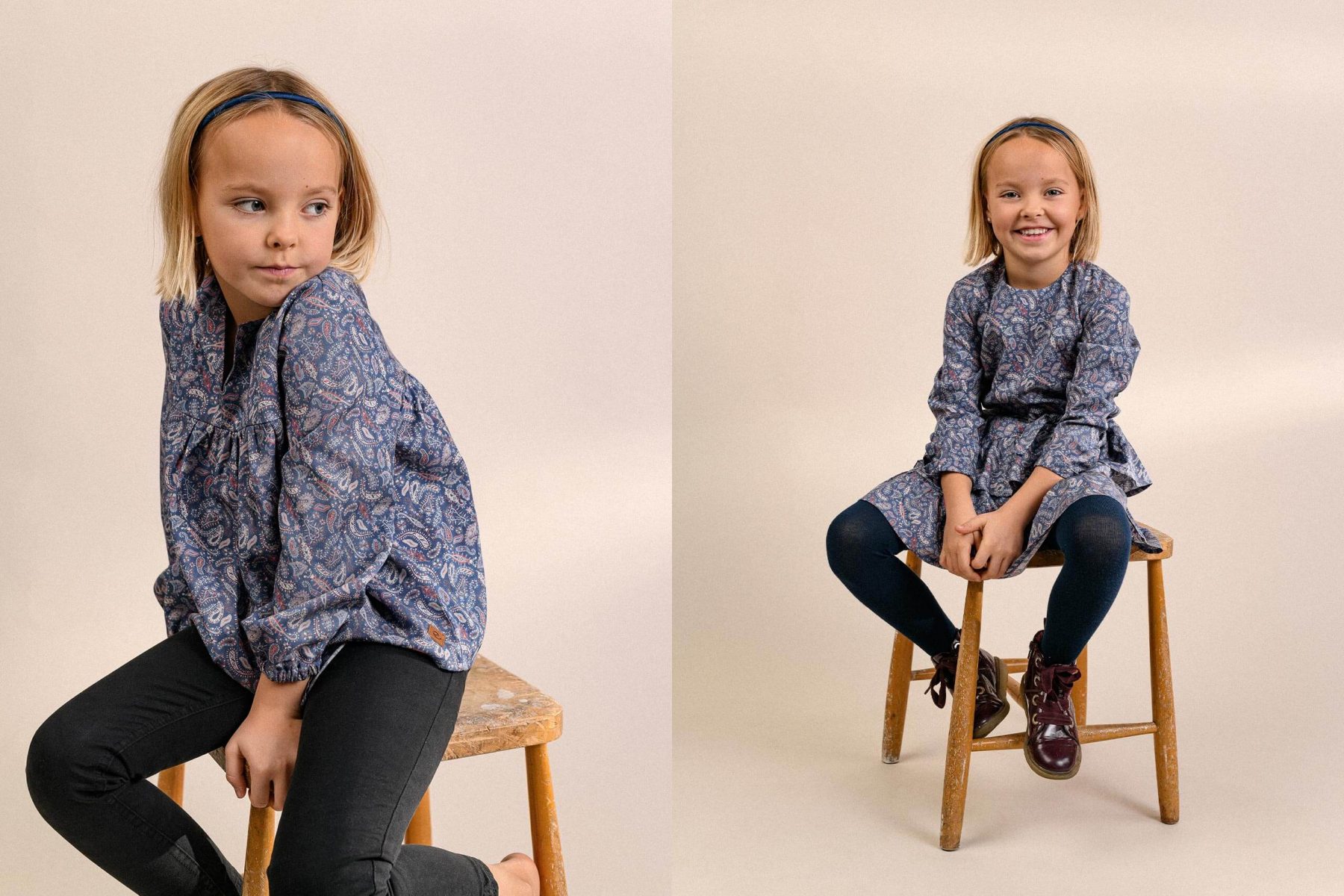 Kid in studio. Fashion Photography.