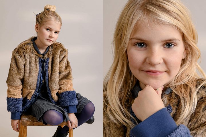 Kid in studio. Fashion Photography.